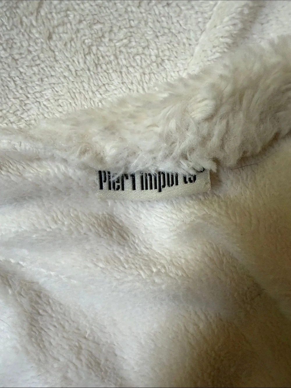 Pier 1 Cream Plush Throw Blanket - Soft Neutral Cozy Throw